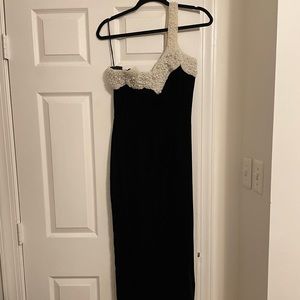 Vintage Formal Pearl & Velvet Gown